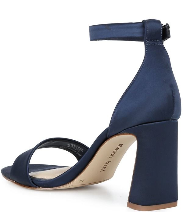 ジャンビニ レディース シューズ サンダル サテン ヒール Gianni Bini Amandah Satin Block Heel Dressandals New Navy ネイビー