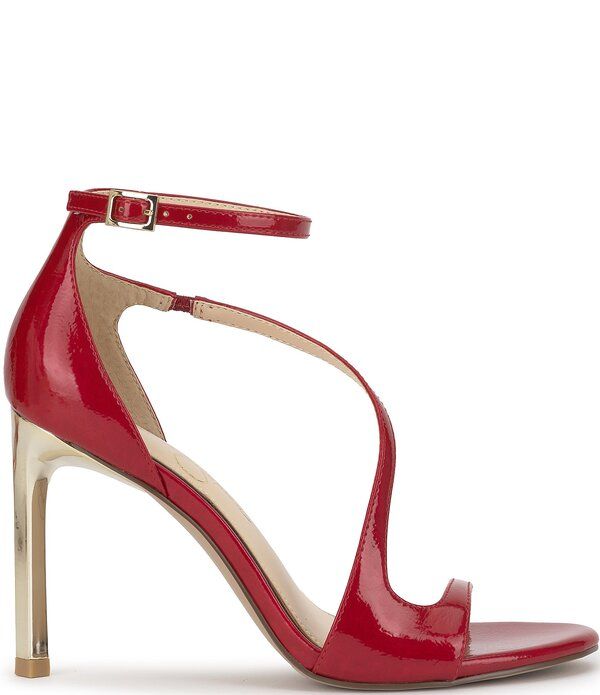 ジェシカシンプソン レディース シューズ サンダル アシンメトリー Jessica Simpson Qamille Crinkle Patent Asymmetrical Strap Dressand