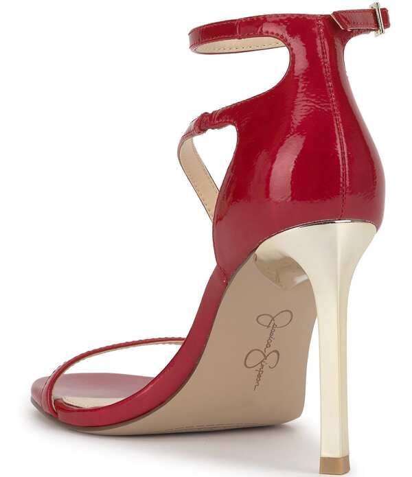 ジェシカシンプソン レディース シューズ サンダル アシンメトリー Jessica Simpson Qamille Crinkle Patent Asymmetrical Strap Dressand