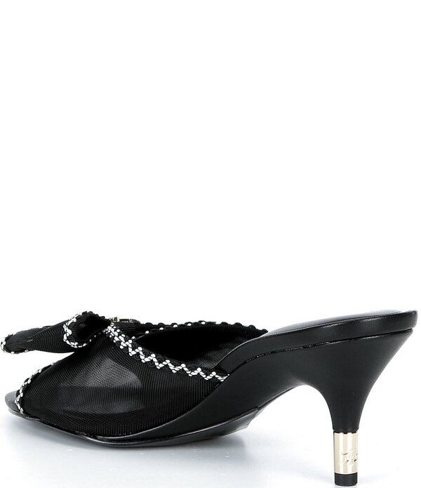 カール ラガーフェルド レディース シューズ サンダル メッシュ KARLAGERFELD PARIS Damina Mesh Bow Dresslides Black ブラック