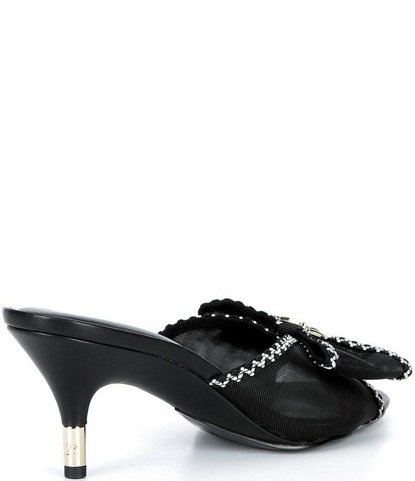 カール ラガーフェルド レディース シューズ サンダル メッシュ KARLAGERFELD PARIS Damina Mesh Bow Dresslides Black ブラック