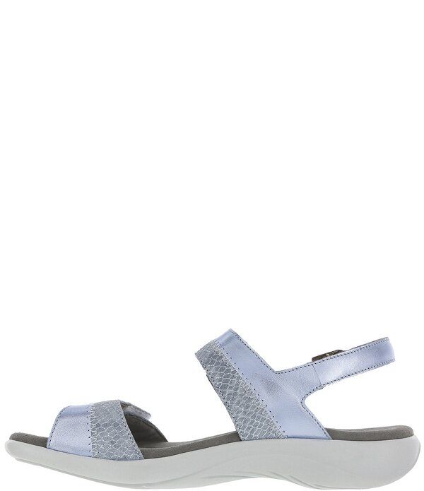 サス レディース シューズ サンダル プリント レザー ヒール SAS Nudu Printed Leather Heel Strap Sandalspring Blue ブルー
