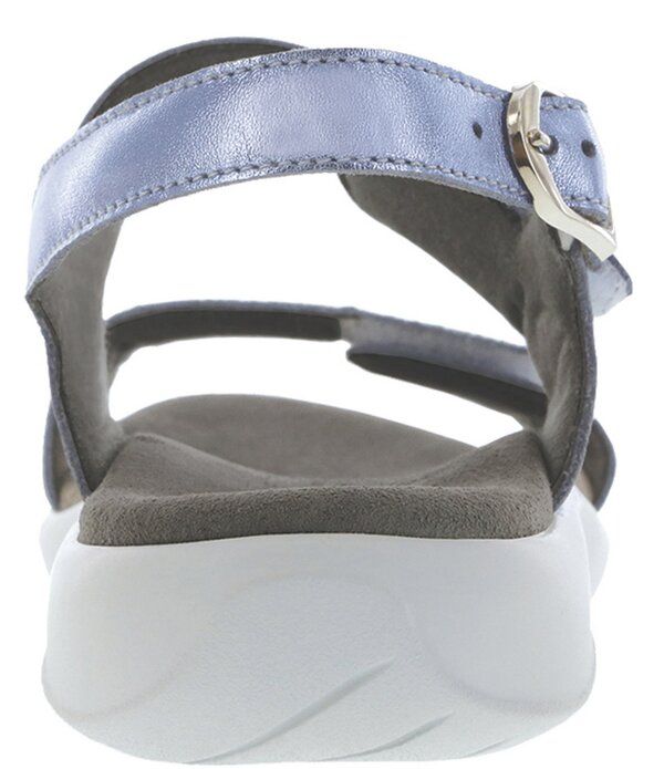 サス レディース シューズ サンダル プリント レザー ヒール SAS Nudu Printed Leather Heel Strap Sandalspring Blue ブルー