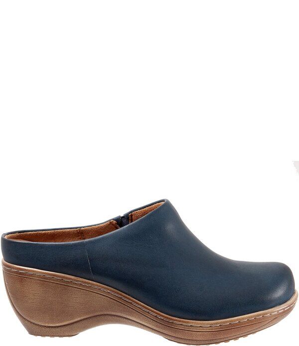 ソフトウォーク レディース シューズ サンダル レザー SoftWalk Madison Leather Clogs Navy ネイビー
