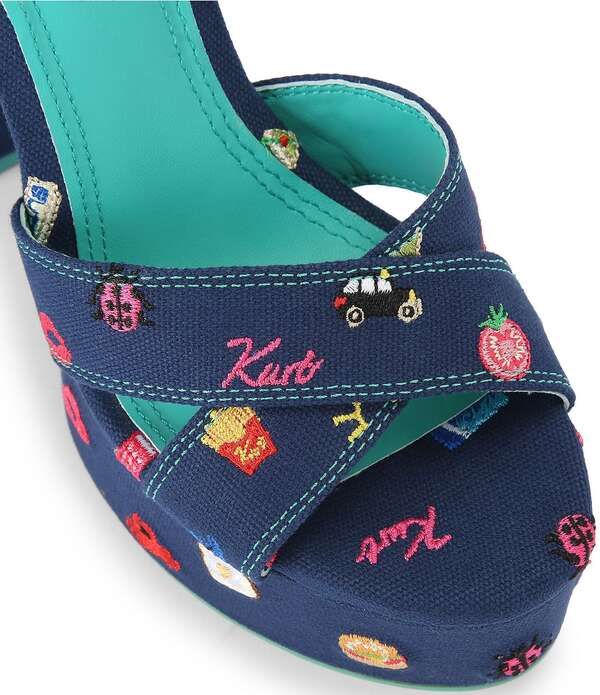 カートジェイガーロンドン レディース シューズ サンダル プラットフォーム アンクル Kurt Geiger London Embroidery Ankle Buckle Platform Dress