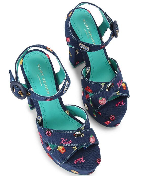 カートジェイガーロンドン レディース シューズ サンダル プラットフォーム アンクル Kurt Geiger London Embroidery Ankle Buckle Platform Dress