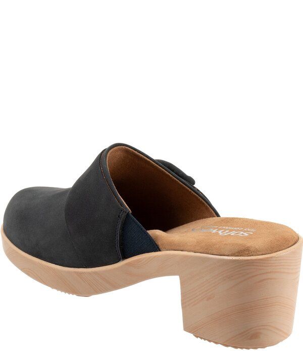 ソフトウォーク レディース シューズ サンダル スエード SoftWalk Ferrara Nubuck Suede Clogs Navy ネイビー