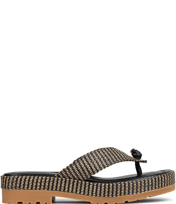 ドナルドプリネール レディース シューズ サンダル プラットフォーム Donald Pliner Sylverraffia Thong Platform Sandals Black ブラック
