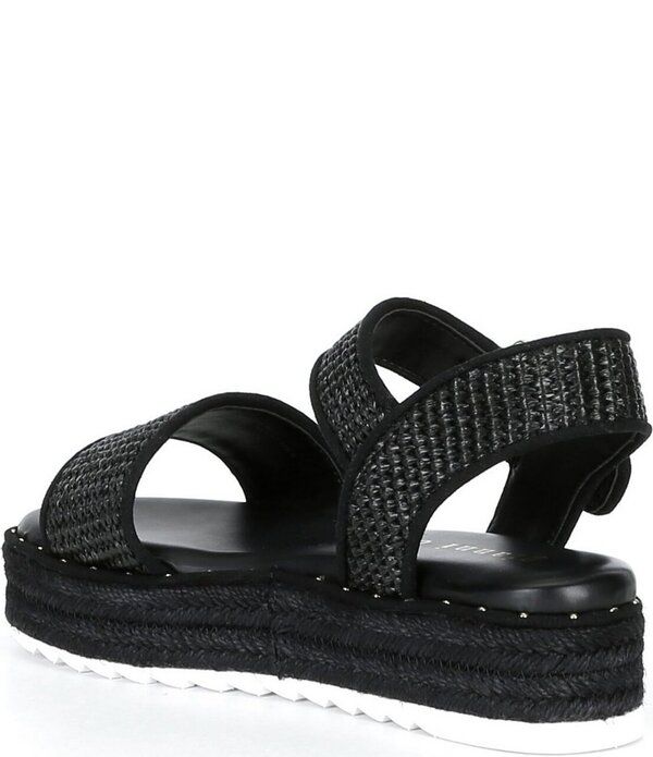 ジャンビニ レディース シューズ サンダル プラットフォーム Gianni Bini Keegan Raffia Espadrille Platform Sandals Black ブラック