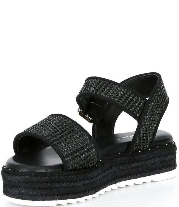 ジャンビニ レディース シューズ サンダル プラットフォーム Gianni Bini Keegan Raffia Espadrille Platform Sandals Black ブラック
