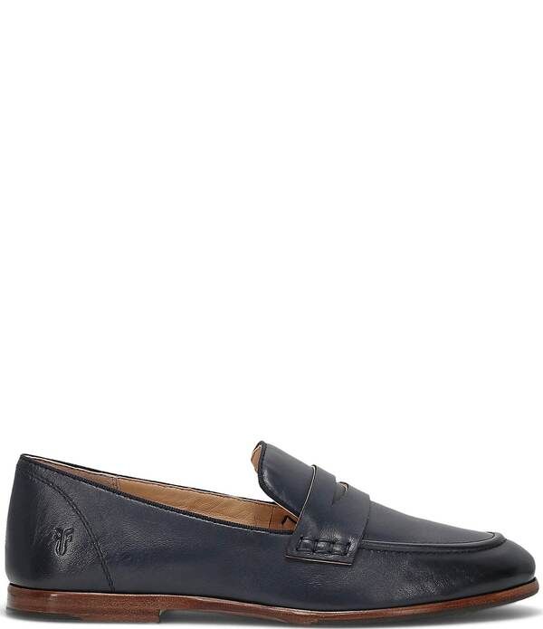 フライ レディース シューズ スリッポン・ローファー レザー Frye Faith Leather Penny Loafers Navy ネイビー