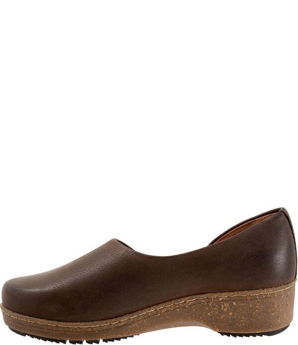 ソフトウォーク レディース シューズ サンダル スエード SoftWalk Addie Nubuck Suede dOrsay Clogs Dark Brown ブラウン