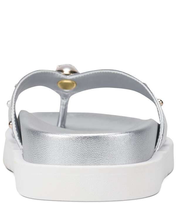 カール ラガーフェルド レディース シューズ サンダル KARLAGERFELD PARIS Hayze Pearl Studded Flip Footbed Sandalsilver シルバー カール ラガーフェルド レディース シューズ サンダル KARLAGERFELD PARIS Hayze Pearl Studded Flip Footbed Sandalsilver シルバー