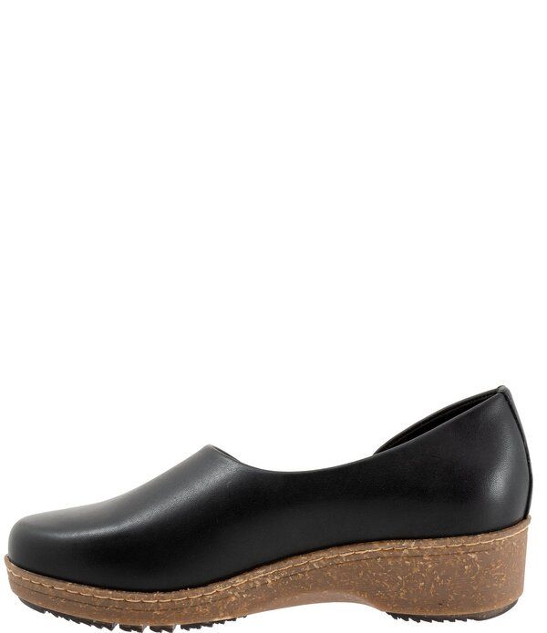 ソフトウォーク レディース シューズ サンダル レザー SoftWalk Addie Leather Open Side Clogs Black ブラック
