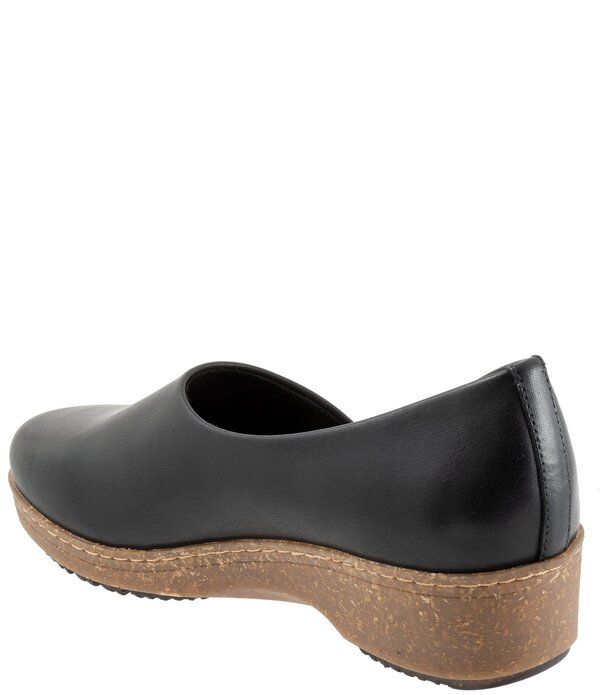 ソフトウォーク レディース シューズ サンダル レザー SoftWalk Addie Leather Open Side Clogs Black ブラック