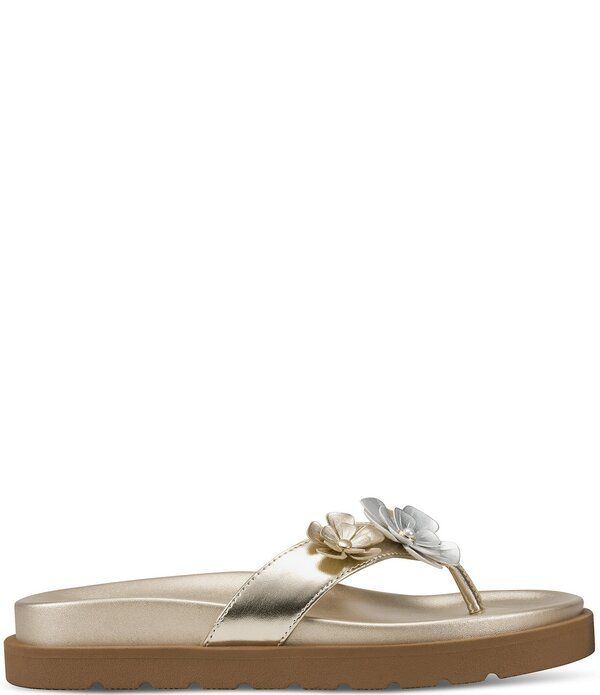 カール ラガーフェルド レディース シューズ サンダル KARLAGERFELD PARIS Hayze Fleur Flower Ornament Flip Footbed Sandals Whit