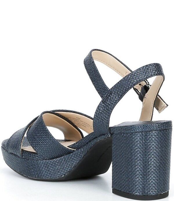 アレックスマリー レディース シューズ サンダル プラットフォーム Alex Marie Anette Raffia Cross Band Platform Sandalseaport Navy ネイ