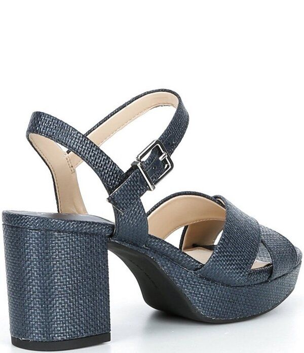 アレックスマリー レディース シューズ サンダル プラットフォーム Alex Marie Anette Raffia Cross Band Platform Sandalseaport Navy ネイ
