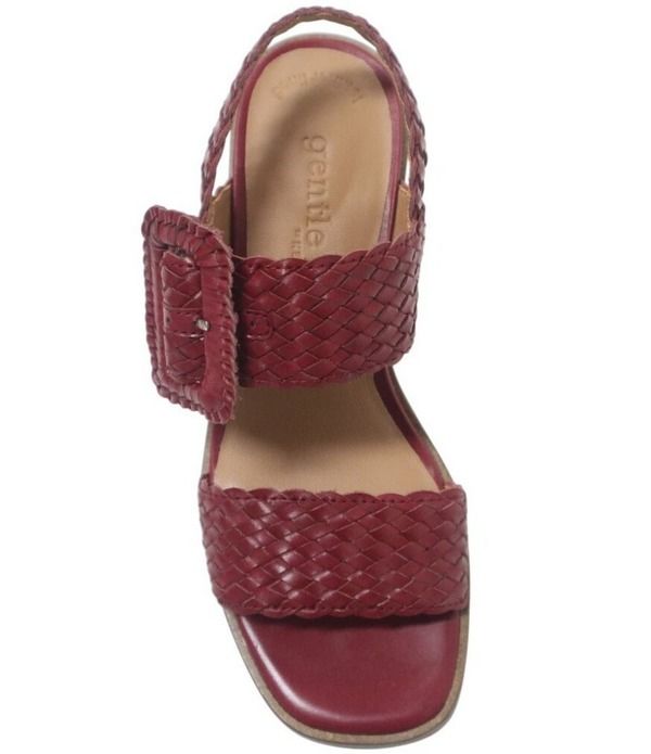 ジェントルソウルズ レディース シューズ サンダル レザー ヒール Gentle Souls Madylyn Woven Leather Block Heel Sandals Rio Red レッド