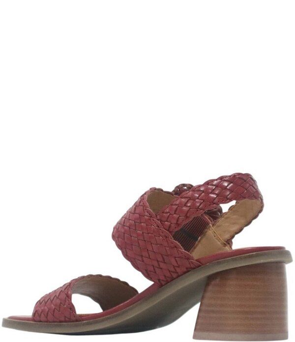 ジェントルソウルズ レディース シューズ サンダル レザー ヒール Gentle Souls Madylyn Woven Leather Block Heel Sandals Rio Red レッド
