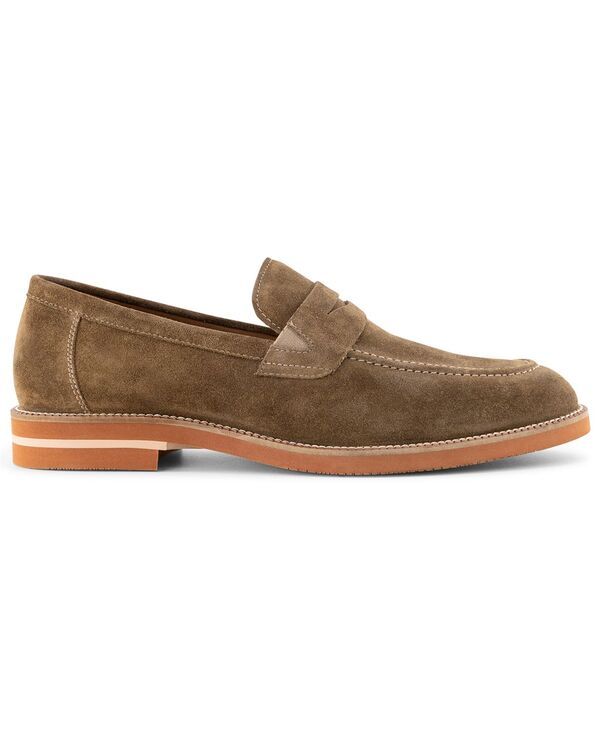 アンソニー ヴィア メンズ シューズ スリッポン・ローファー Anthony Veer Mens Brighton Penny SlipOn Loafers Brown suede ブラウン