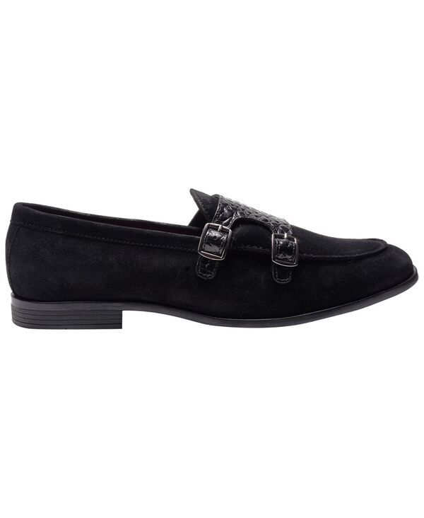 カルロスサンタナ メンズ シューズ スリッポン・ローファー Carlos by Carlosantana Mens Twin Buckle Strap RoundToe Loafers Black ブ カルロスサンタナ メンズ シューズ スリッポン・ローファー Carlos by Carlosantana Mens Twin Buckle Strap RoundToe Loafers Black ブ