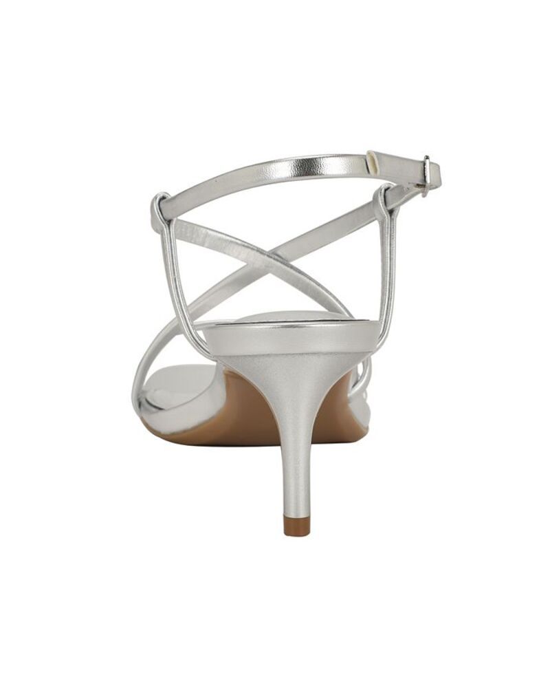 カルバンクライン レディース シューズ サンダル Calvin Klein Womens Ishaya Strappy Low Stiletto Sandals Silver シルバー
