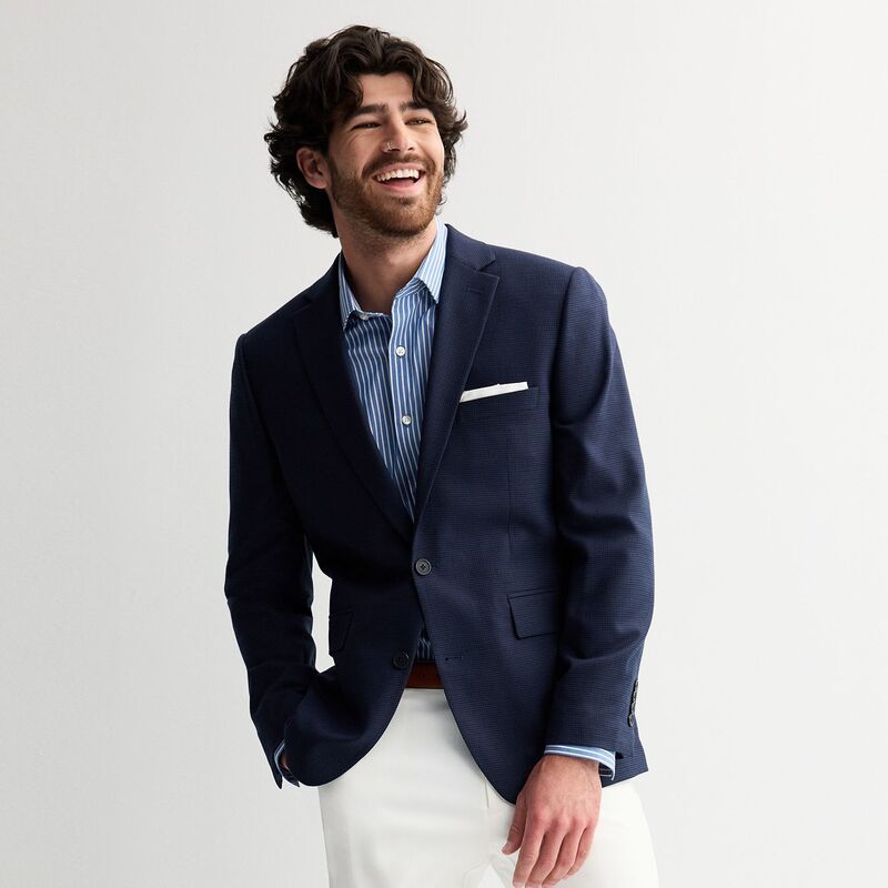 アプトナイン レディース アウター ジャケット・ブルゾン コート Mens Apt 9 Premier Flex SlimFit Essential Sport Coat Navy Check ネイビ