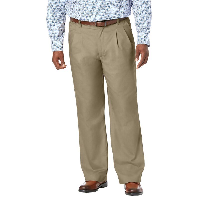 キングサイズ レディース ボトムス カジュアルパンツ リラックスフィット プリーツ トール KingSize Mens Big Tall Relaxed Fit WrinkleFreexpandabl