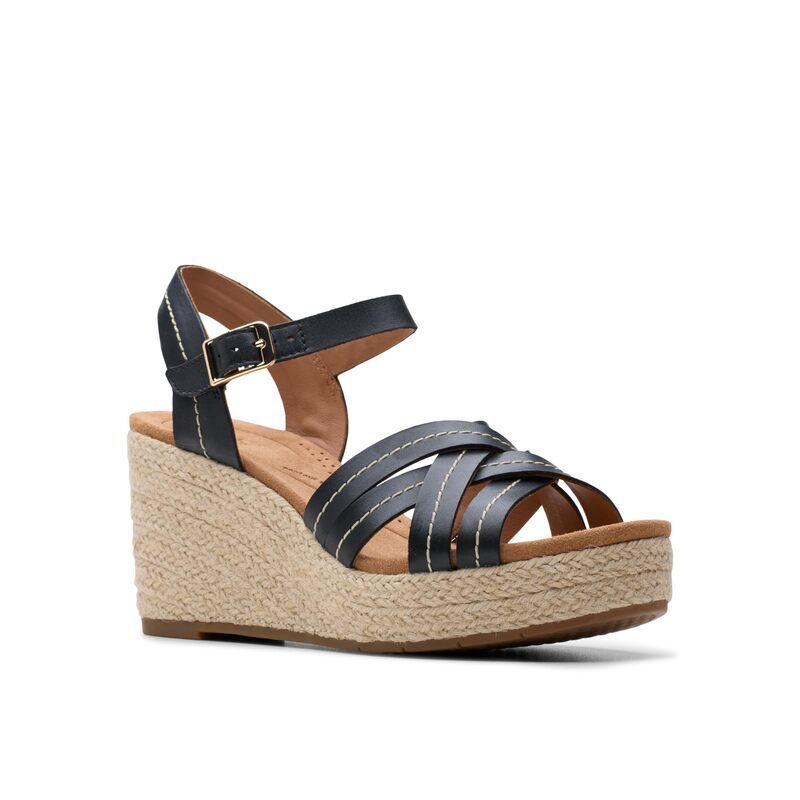 クラークス レディース シューズ ヒール Clarksabina Strap Black Leather ブラック