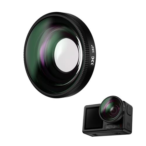 JJC 182°FOV 広角レンズ DJI Osmo Action 5 pro/Action 4 に対応 ねじ込み式 広角フィルター 視野が182°まで広がり 光学ガラス アルミフレーム アクションカメラレンズ レンズキャップ シリコン保護ケース付き 1koe