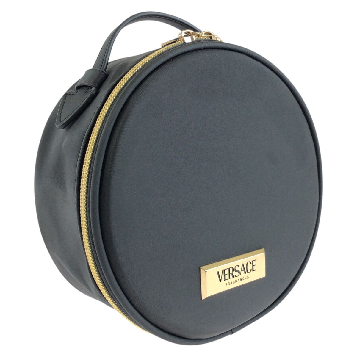 新品 タグ付き VERSACE ヴェルサーチ 黒 ポーチ 美品 VERSACE ヴェルサーチ ブラック 黒 ゴールド金具 ナイロン ポーチ