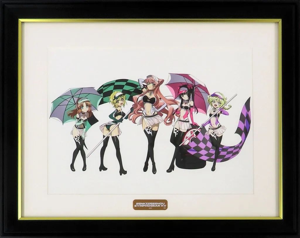 【中古】原画イラストボード 戦姫絶唱シンフォギアXV メモリアルアート マリア＆調＆切歌＆セレナ＆キャロル SYMPHOGEAR RACING ver.