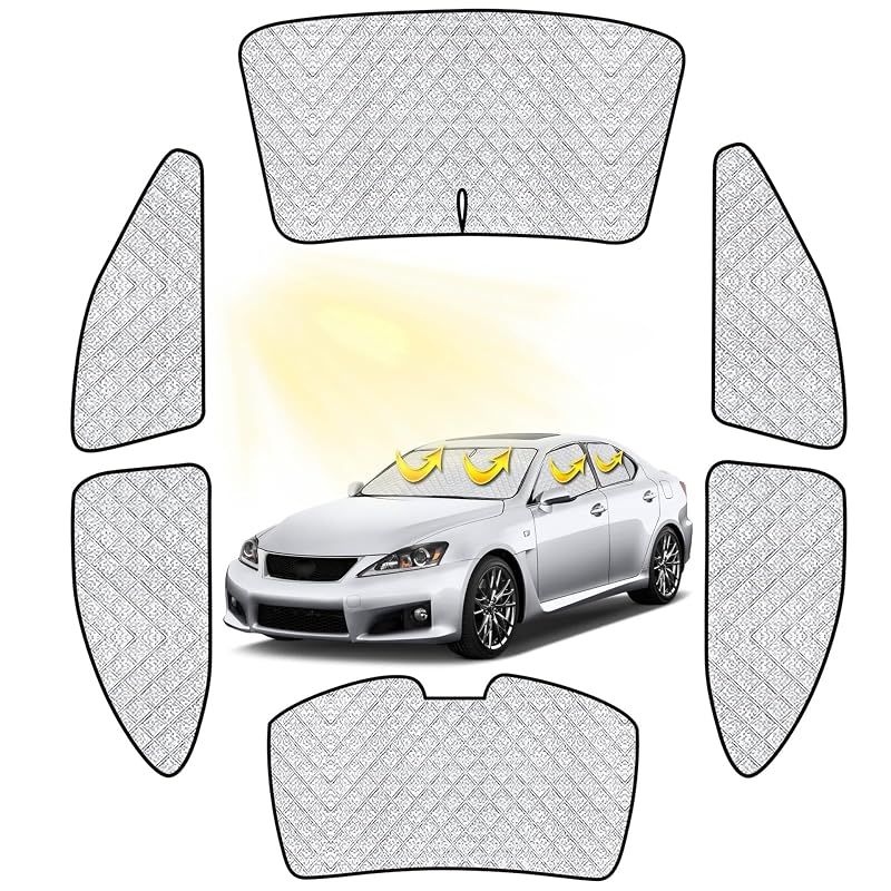 レクサス IS 車中泊 2013.5~現行 車用 サンシェード フルセット 仮眠 マルチサンシェード 遮光シェード 断熱 車窓日よけ 車中泊 シェード アウトドア 全窓対応 高密度 UVカット 盗難防止 冬 保温 取付簡単 6層構造 6PCS