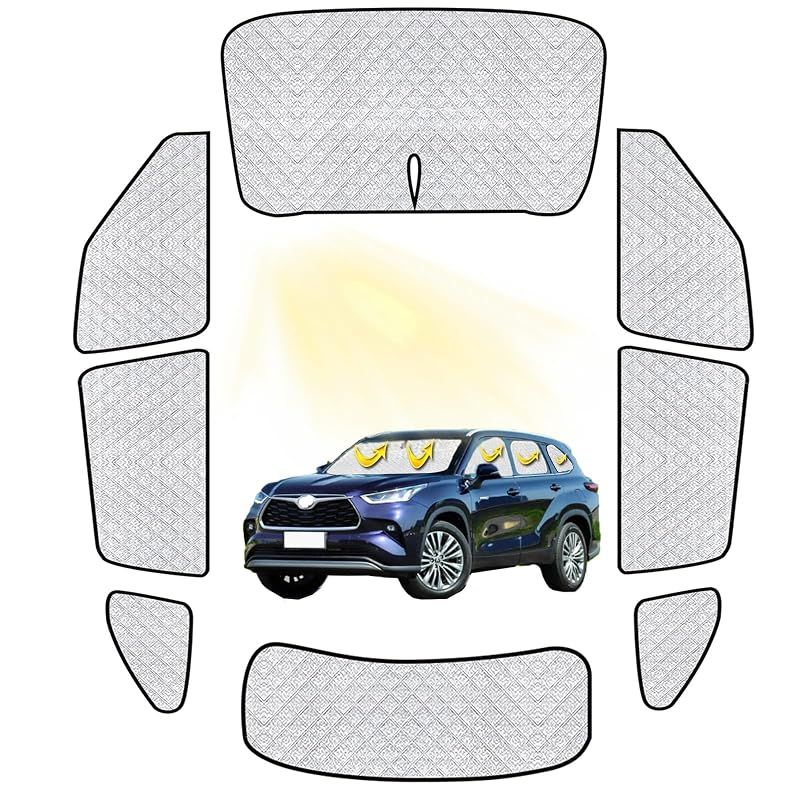 トヨタ ハイランダー 車中泊 仮眠 車用 サンシェード ハイランダー サンシェード フルセット Toyota Highlander 車中泊 仮眠 マルチサンシェード 遮光シェード 断熱 車窓日よけ ハイランダー車中泊 シェード アウトドア 全窓対応 高密度 U