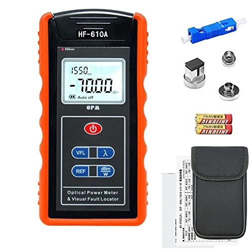 Hi-FIELD 光パワーメーター HF-610A 光ファイバーチェッカー(10km) 一体型 自己校正機能付 全9点セット 日本語説明書 & 日本製電池付 FC/ST/SC/LC送料無料