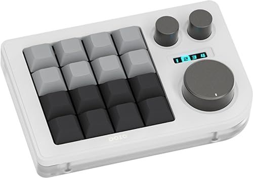 KB16 マクロメカニカルキーボードアルミニウム製/片手キーボード/RGB VIA ホットスワップ プログラム機能対応可能/16キー/Ps Pr LrC Blenderなどのソフトに利用可能 (ホワイト)ｍａ