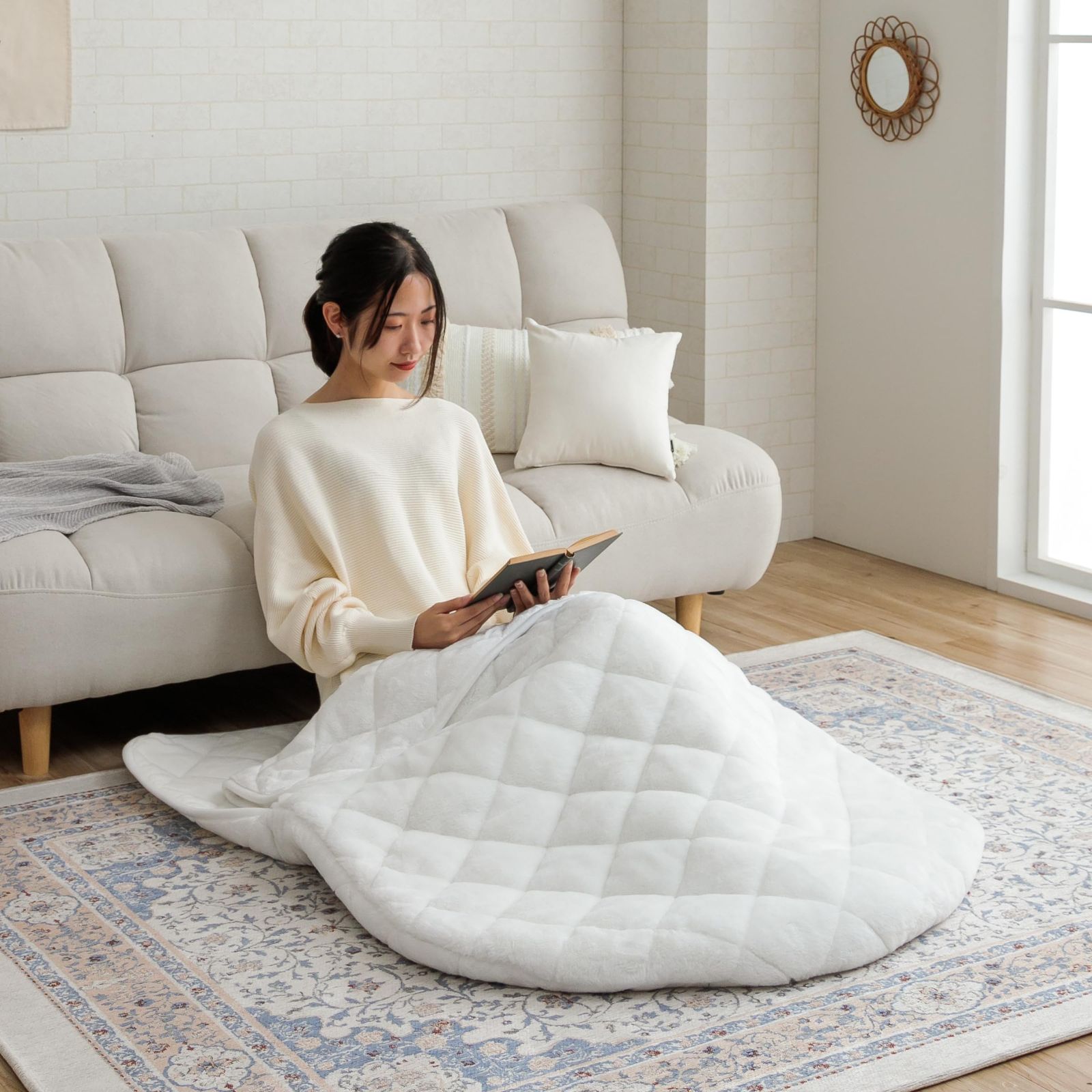 新着商品 イケヒコ ポケットこたつR ロング ラピアス 約90×150cm スノーホワイト 一人用 パーソナル ふんわり 韓国インテリア 洗える 節電 おしゃれ ＃1172330275224
