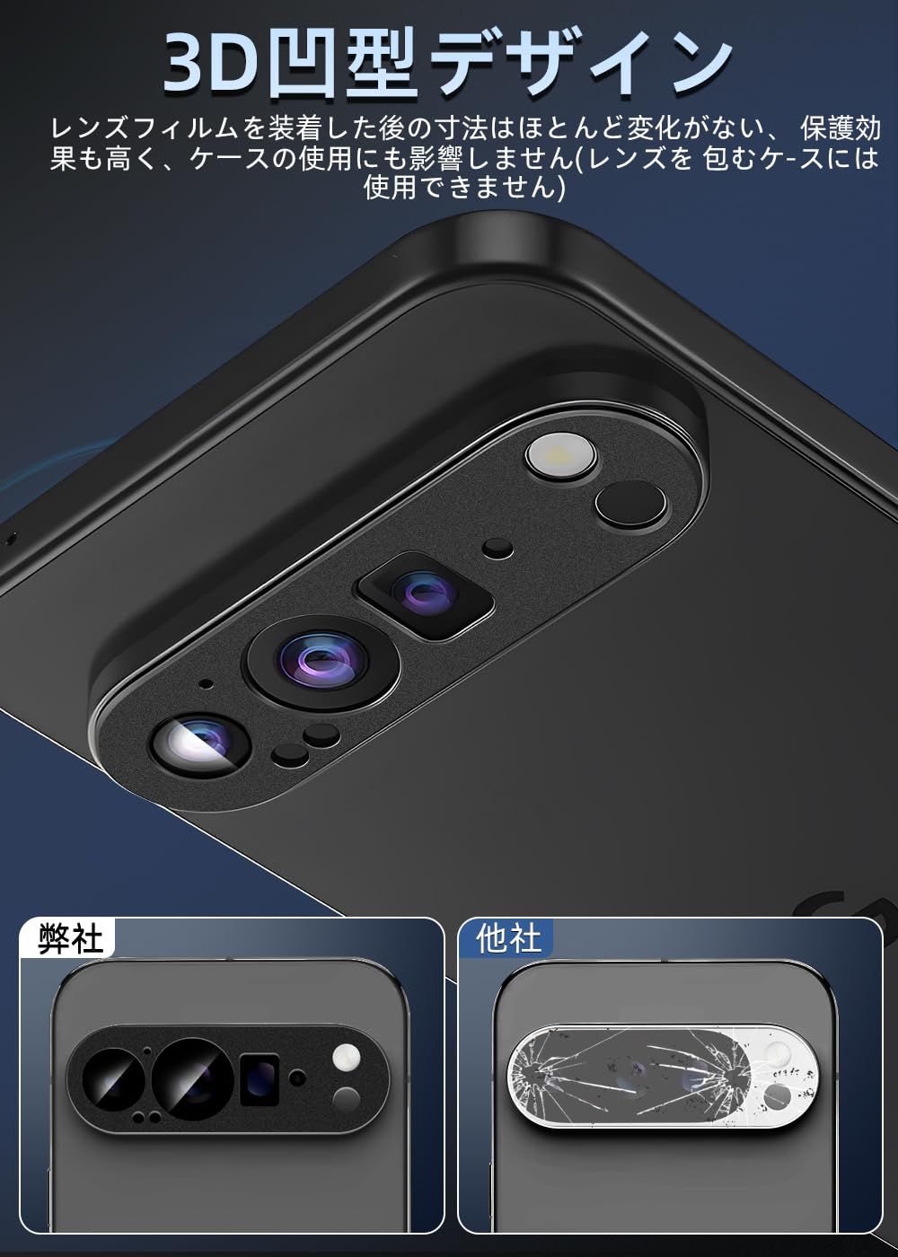 Google Pixel 9 Pro カメラフィルム アルミ＋強化ガラス ZXZone - メルカリ