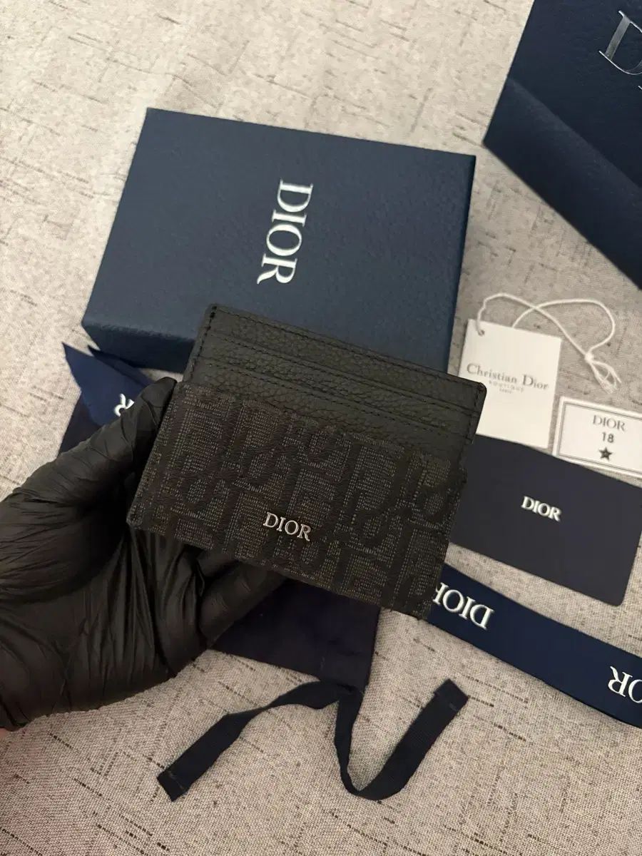 新品級 Dior オブリーク カードウォレット ブラック フルセット