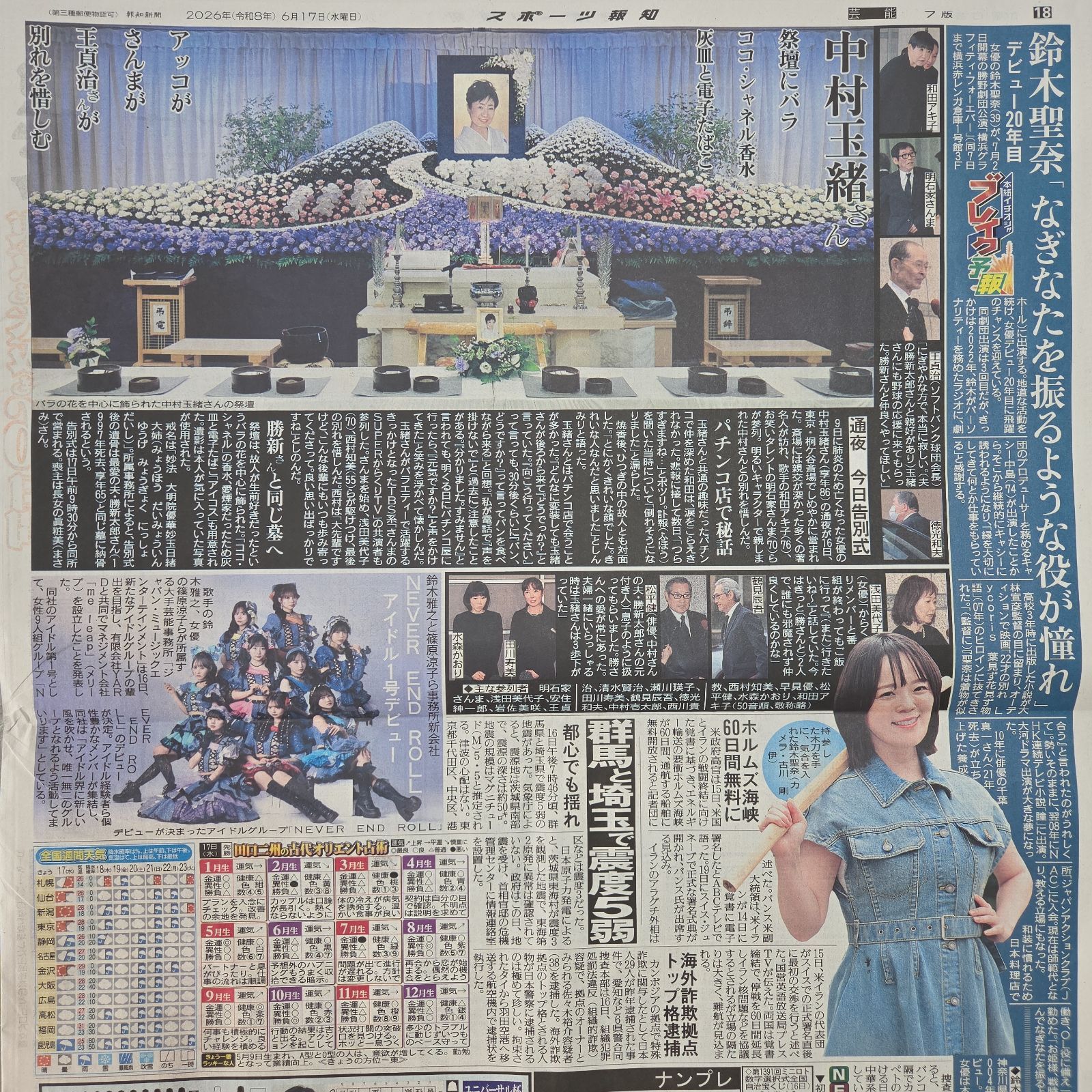 匿名配送！送料込み！ 6月17日 朝刊 スポーツ紙全5社 - メルカリ