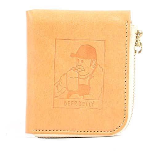 [BEERBELLY] 財布 二つ折り財布 ビアベリー SMALL ROUND WALLET 財布 本革 ビアベリー おじさん コンパクト メンズ プレゼント ナチュラル（限定カラー）ｍａ