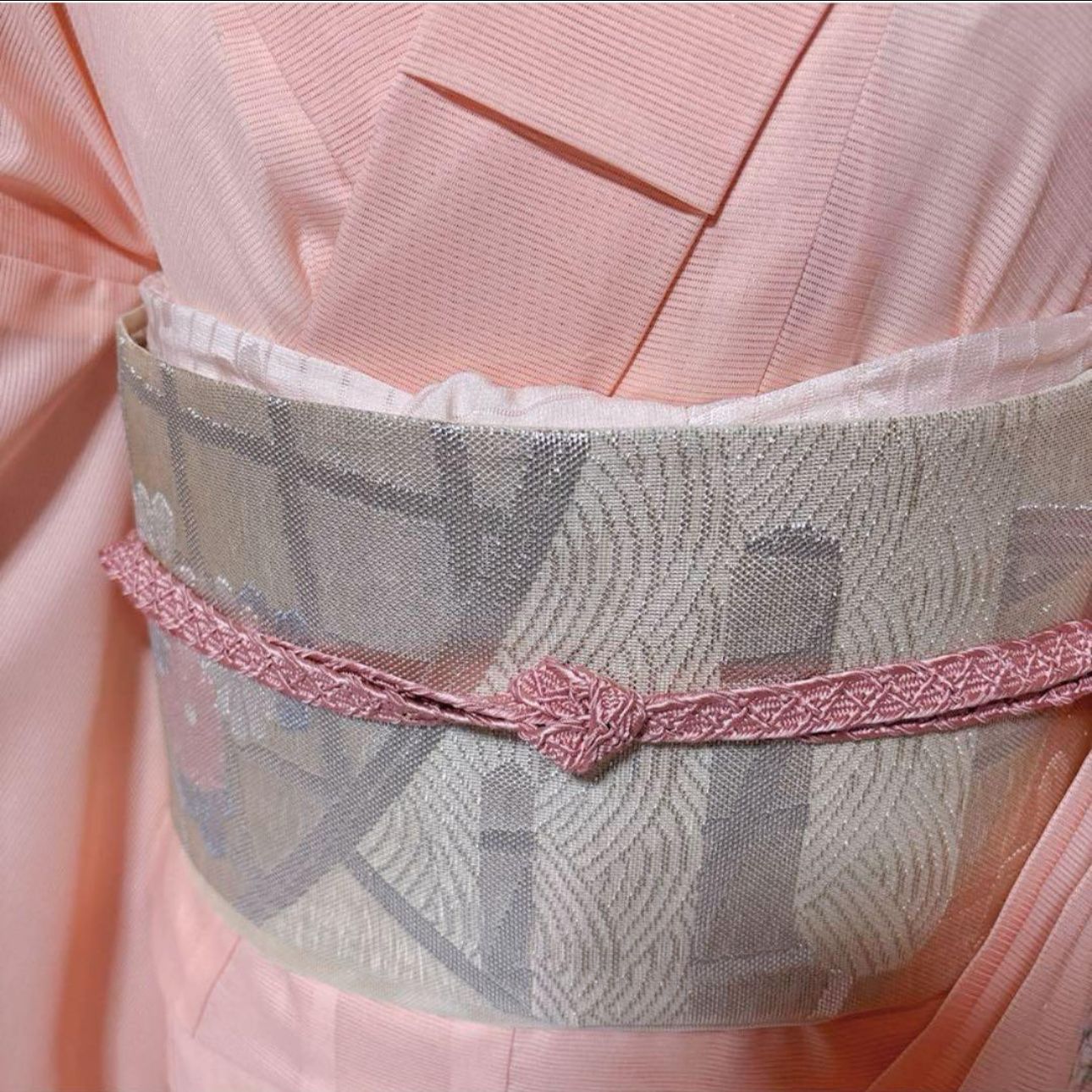 夏の淡色美。絽訪問着フルセット 薄桜色 シルクタッチ上質化繊 - メルカリ