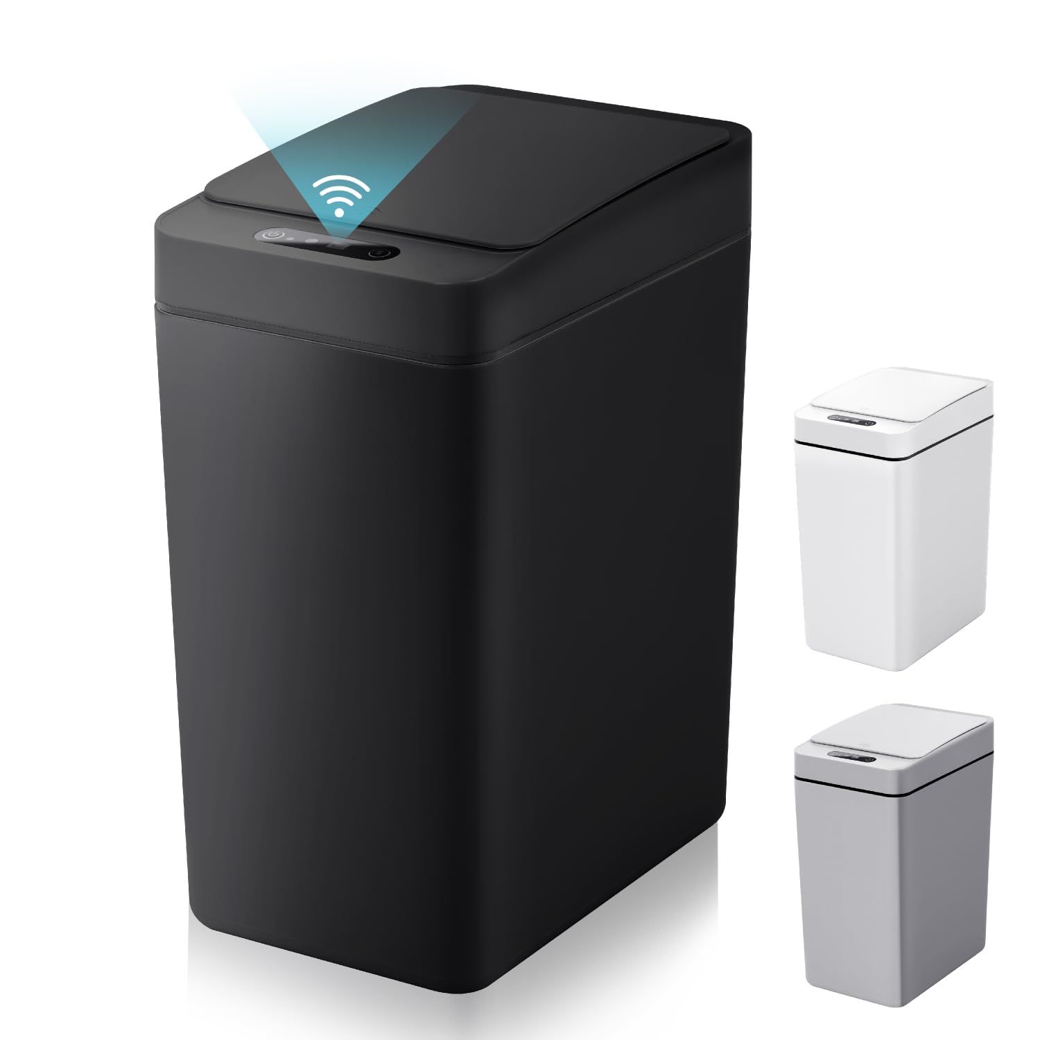 【3つの開け方】 Ambiante スマートセンサー ゴミ箱 自動開閉 ふた付き 袋が見えない 電池式 11L 防水 スリム おしゃれ ダストボックス リビング キッチン オフィス 寝室 （ブラック）*vj 8d98f97f