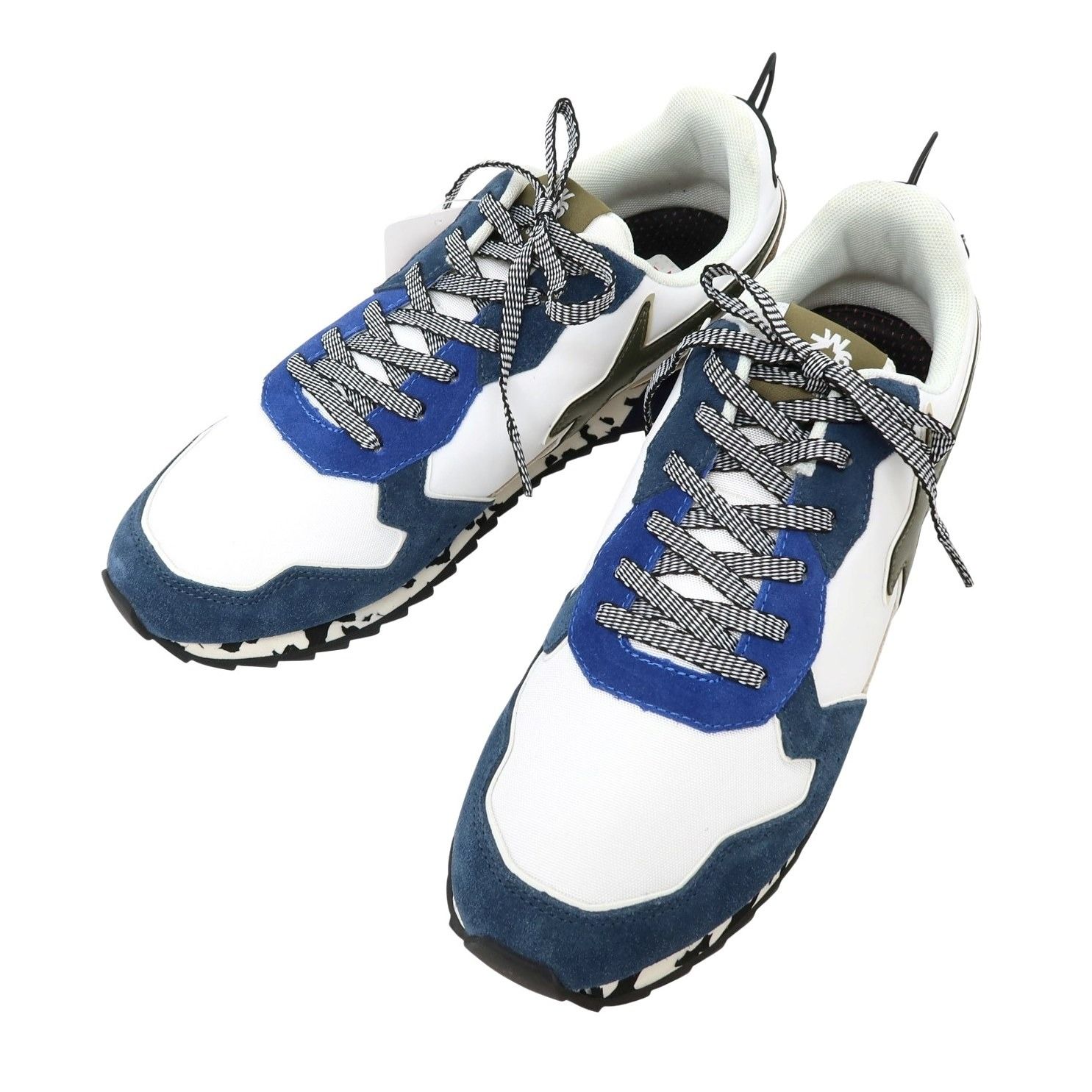 【新品】ウィズ（W6YZ） W6YZ JM240-2C67Z ナイロン スエード スニーカー ホワイトxネイビー【サイズ44】【メンズ】