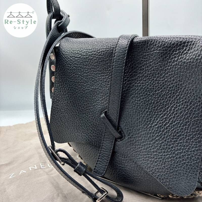 ZANELLATO ザネラート　Amina アミナ　ショルダーバッグ　2way　編み込み　レザー　黒