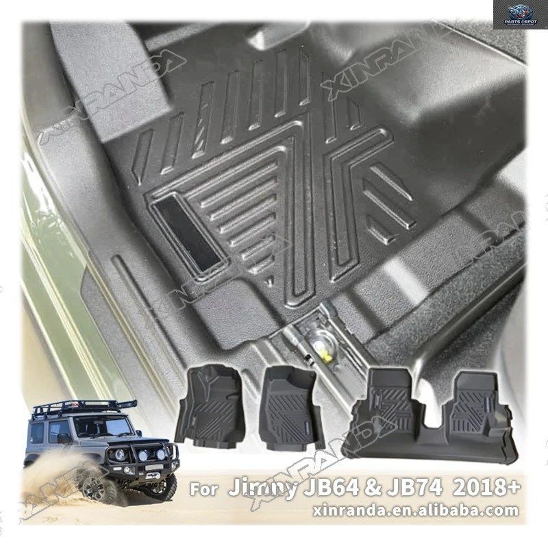 AT カーフロアマット ジムニー JB64 JB74 2018+ 3ドア TPE 左ハンドル車用フロアマット カーペット
