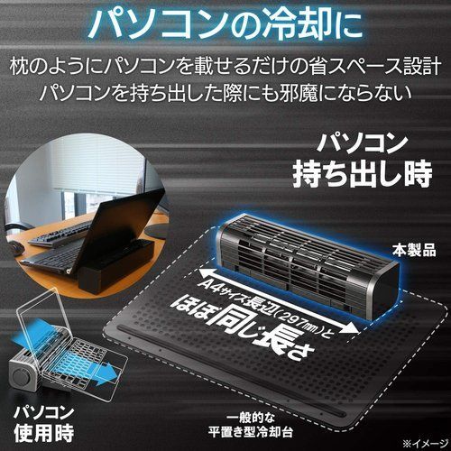 エレコム USB扇風機 縦置き/横置き/ PC&タブレット冷却台 3段階風量