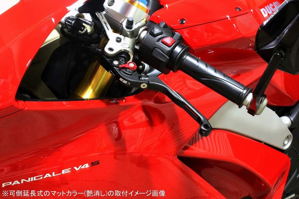 新品 SSK スピードラ アジャストレバーセット 可倒延長式 レバー本体カラー:マットブラック アジャスターカラー:マットブルー エクステンションカラー:マットレッド HONDA ADV150 KF38