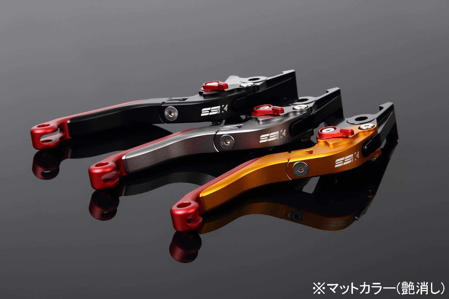 新品 SSK スピードラ アジャストレバーセット 可倒延長式 レバー本体カラー:マットブラック アジャスターカラー:マットブルー エクステンションカラー:マットレッド HONDA ADV150 KF38